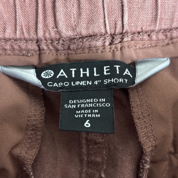 Athleta‎ Cabi Linen 4” Short women’s size 6 Hearth Rose - Picture 4 of 6